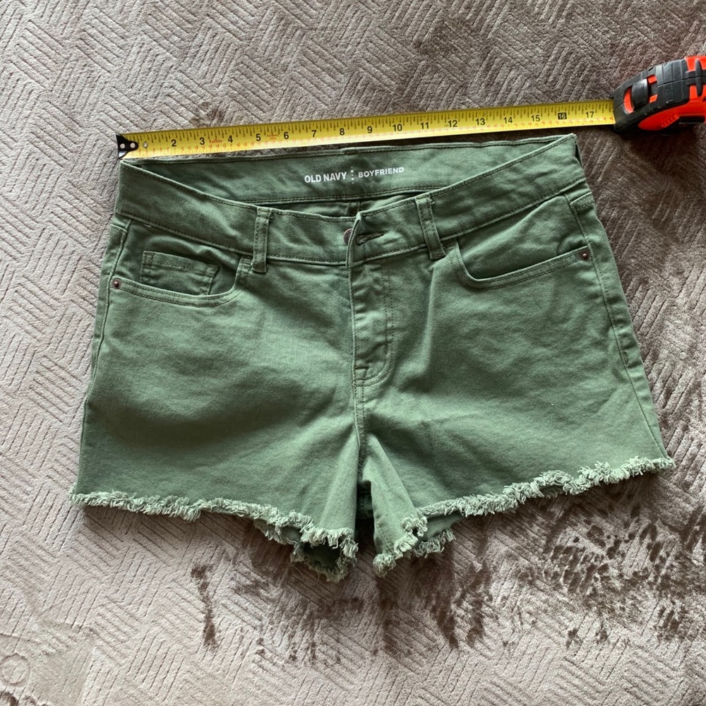 Green Denim Shorts